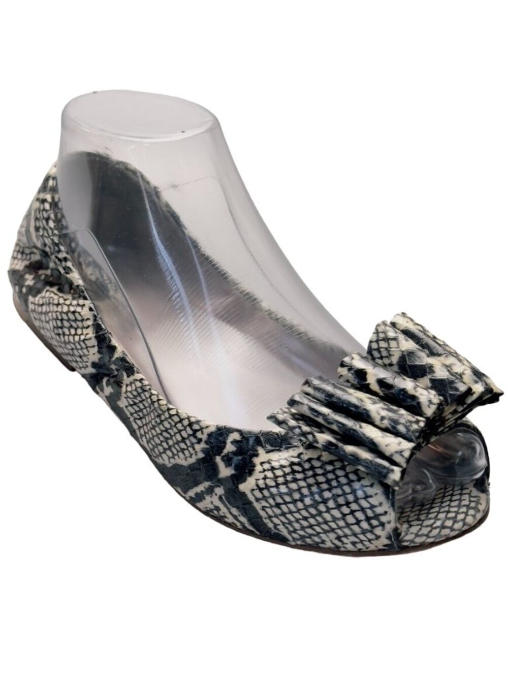 Shoes BLOCH Python Print Leather Ballerina Flats Size 38 7 1/2